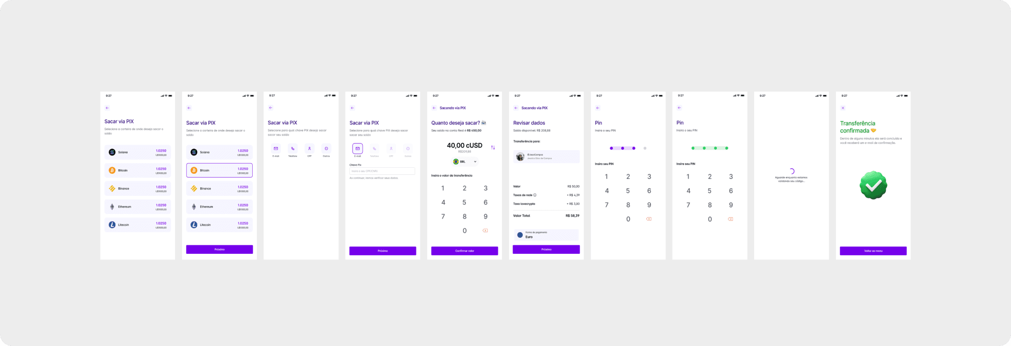 withdraw flow mockup