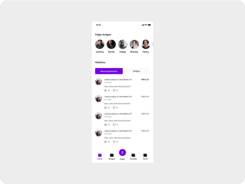 Social engagement mockup