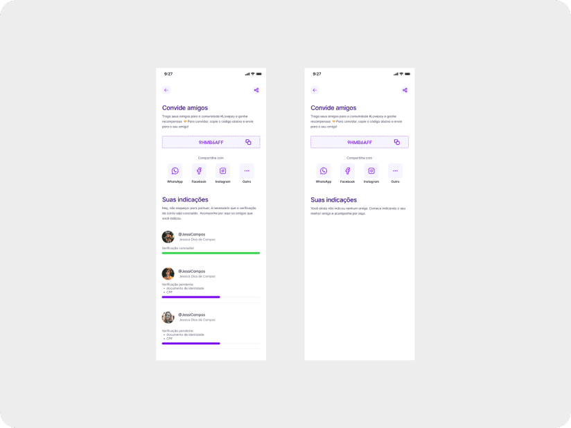 User retention mockup