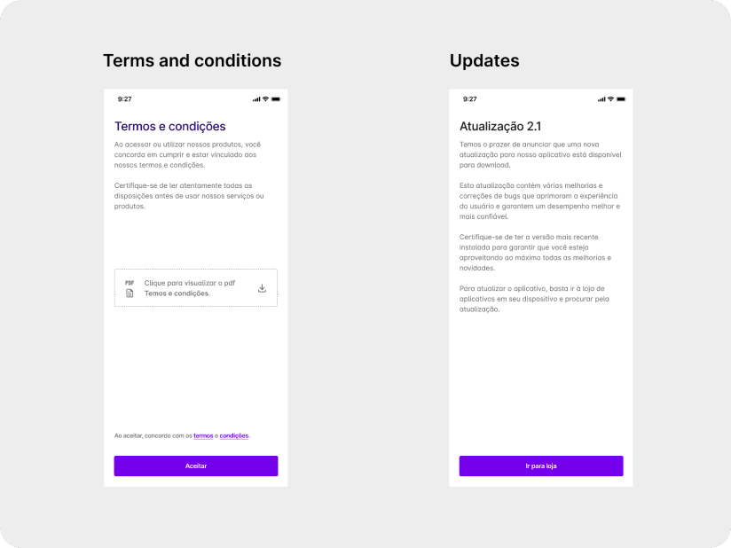 Terms and Conditions mockup